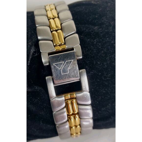 Yema Paris Watch Men Gold & Silver Tone 50M Date Steel 8" VR4Q269 MVT Quartz - Picture 9 of 11